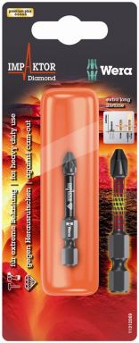 073961 Diamond Coated Pozidriv Bit, Impaktor Carded 855/4 Imp Dc Pz 2 X 50 mm Sb