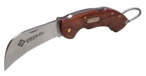 Professional Knives SS Hawkbill Poket Knife, Wood Handle