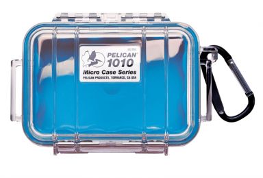 1010, Micro Case BLUE-CLEAR,    4.37" x 2.87" x 1.68"