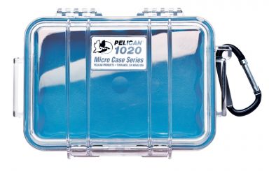 1020, Micro Case BLUE-CLEAR,    5.31" x 3.56" x 1.68"