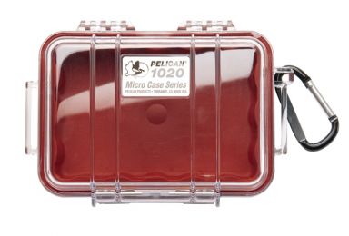 1020, Micro Case RED-CLEAR,      5.31" x 3.56" x 1.68"