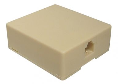 Surface Mount Wall Jack (Single) Ivory  6P/4C