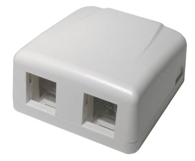 Double Surface Mount Box White Key Jack