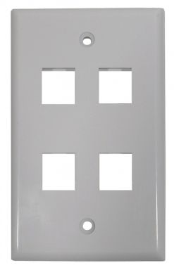 Flush Mount Wall Plates for 4 jacks white