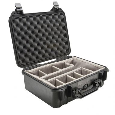 1454, Medium Case with Padded Divider, BLACK