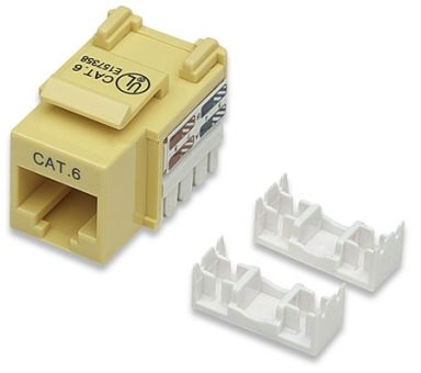 Cat6 Keystone Jack UTP, Yellow, Punch-down