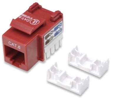 Cat6 Keystone Jack UTP, Red, Punch-down