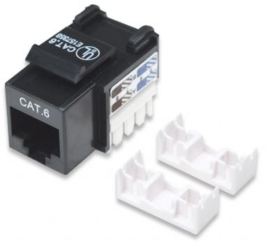 Cat6 Keystone Jack UTP, Black, Punch-down