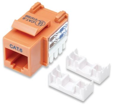 Cat6 Keystone Jack UTP, Orange, Punch-down