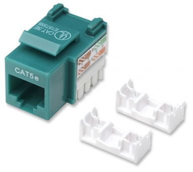 Cat5e Keystone Jack UTP, Green, Punch-down