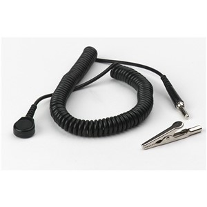 Wrist Strap Ground Cord, 10 ft., with alligator clip