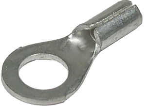 22-18 AWG #6 Non-Insulated Butted Ring Connectors