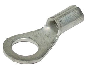 16-14 AWG #6 Non-Insulated Butted Ring Connectors