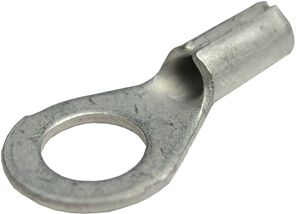 22-18 AWG #6 Non-Insulated Brazed Ring Connectors