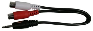 Misc. 'Y' Cables 3.5mm Stereo - 2 RCA Jacks 6"