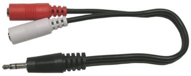 Misc. 'Y' Cables 2 3.5mm Stereo Jacks - 3.5mm Stereo Plug 6"