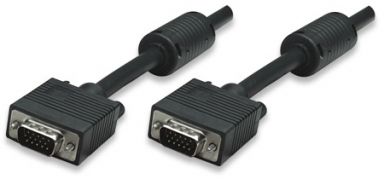 SVGA Monitor Cable HD15 Male / HD15 Male with Ferrite Cores, 3 m (10 ft.), Black
