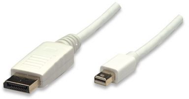 Mini DisplayPort Monitor Cable Mini DisplayPort Male to DisplayPort Male, 2 m (6.6 ft.), White
