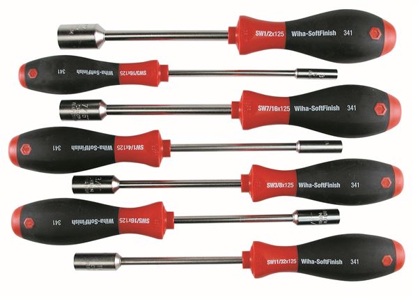 34193 Wiha Tools SoftFinish Nut Driver 7 Pc Inch Set