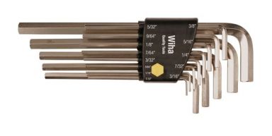 Hex L-Key Long Arm Nickel 13Pc .050-3/8