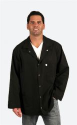 Traditional Lab Coat, Nylostat fabric, hip-length jacket, Black, 3pockets