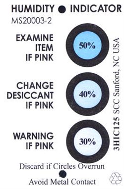 Humidity Indicator Card (HIC), 3 Spot, 125 cards per can