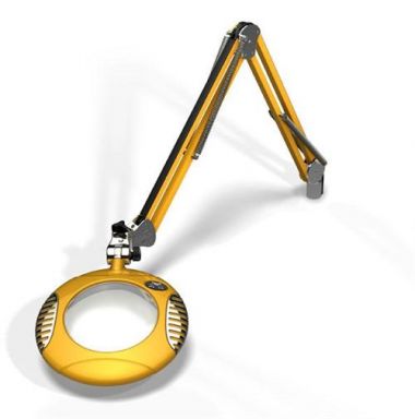 6" Round Green-Lite LED Magnifier - 5 Diop (2.25X) - Screw Down - 43" Reach - Blazing Yellow