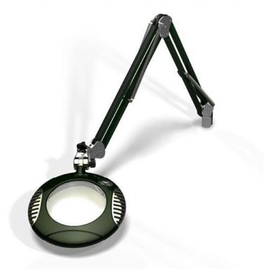 6" Round Green-Lite LED Magnifier - 5 Diop (2.25X) - Screw Down - 43" Reach - Racing Green