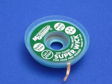 Lead Free Super Wick w/ No Clean Flux, Size No.(3), Width(.075"), Colour Code(Green), Length(1.5M)