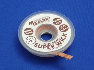 Static Free Super Wick, Size No.(5), Width(.125"), Colour Code(Brown), Length(1.5M)