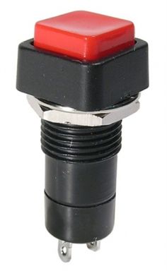 Push Button Switch SPST Off-(On) N/O Red Button 3A @ 125VAC
