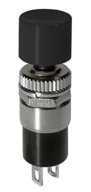 Push Button Switch SPST On-(Off) N/C Black Button 1A @ 125VAC