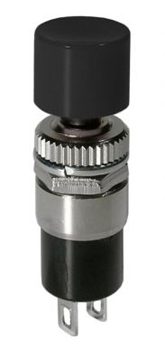 Push Button Switch SPST Off-(On) N/O Black Button 1A @ 125VAC