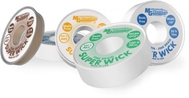 Static Free Super Wick, Size No.(3), Width(.075"), Colour Code(Green), Length(25')
