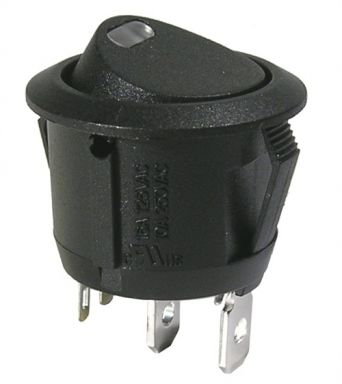 Rocker Switch SPST On-Off Black Button Red LED