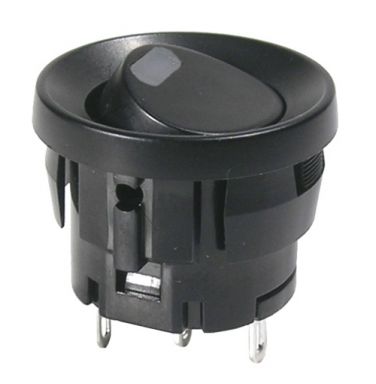 Rocker Switch SPST On-Off Black Button Yellow LED