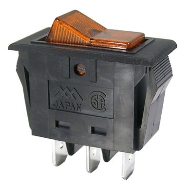 Rocker Switch SPST On-Off Amber Rocker