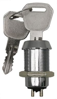 Key Switch SPST Same Key 4 A @ 125VAC Key removable in either position.