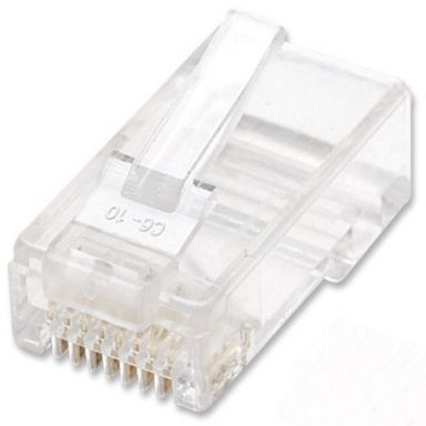 100-Pack Cat6 RJ45 Modular Plugs UTP, 2-prong, for stranded wire, 100 plugs in jar