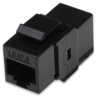 Cat6 Inline Coupler, Keystone Type 8P8C Female to 8P8C Female, UTP, Black