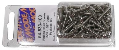 Nickel Plated Round Phillips Head Screws (UNC) 6-32 Size 5/8" Length