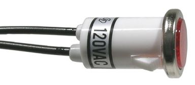 Neon Indicator (Internal Resistor) 120 VAC Red Lens