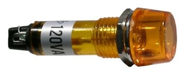 Neon Indicator (Internal Resistor) 120 VAC Amber Lens