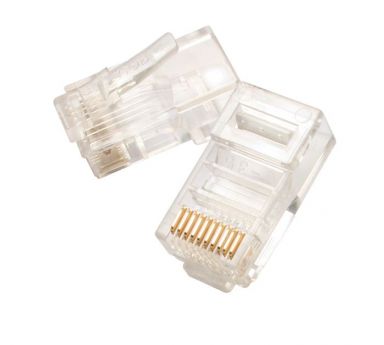 Modular Plug - 10P10C - Flat Cable - Stranded Wire - 50 uin gold - 1000 per bag