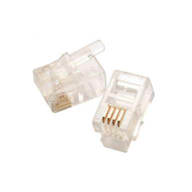 Modular Plug, 4P4C, Flat Cable,..50 uin gold, 50/Pack