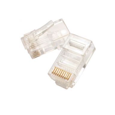 Modular Plug,Stranded,10P10C,Round..Cable,50 uin Gold,50/Pack