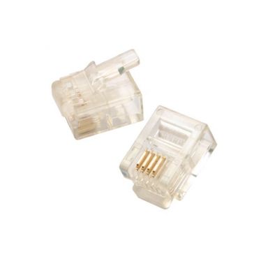 Modular Plug,Stranded,6P4C,Round Cable,..6 uin Gold,50/Pack