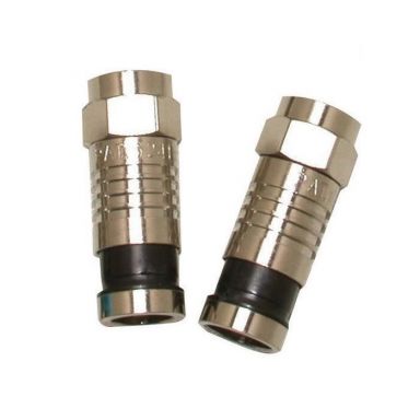 F Connector for RG59/U - Black - 50 pk