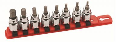 Hex Inch Socket Set 3/8" Sq Drive 8Pc