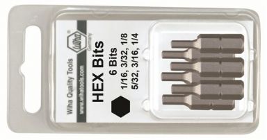 Hex Metric Insert Bit 2.0 - 6.0mm 6Pc